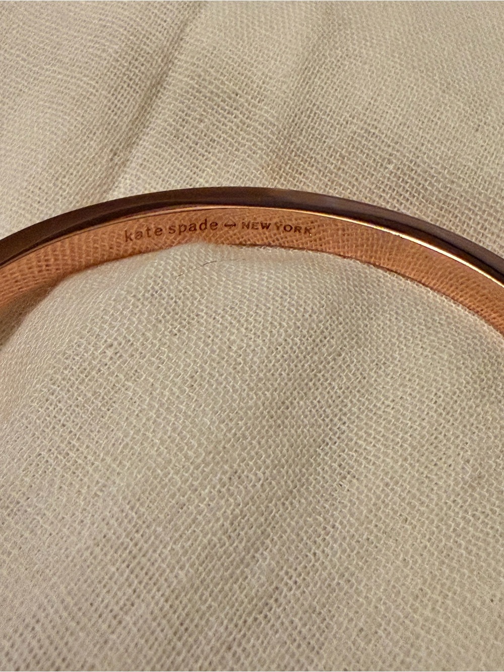 kate spade Rose Gold Crystal Bow Hinged Bangle - Picture 4 of 4